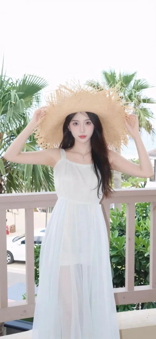 清纯少女白裙草帽阳台夏日写真背景图片 - 清新户外人像「哲风壁纸」 清纯少女白裙草帽阳台夏日写真背景图片 - 清新户外人像「哲风壁纸」