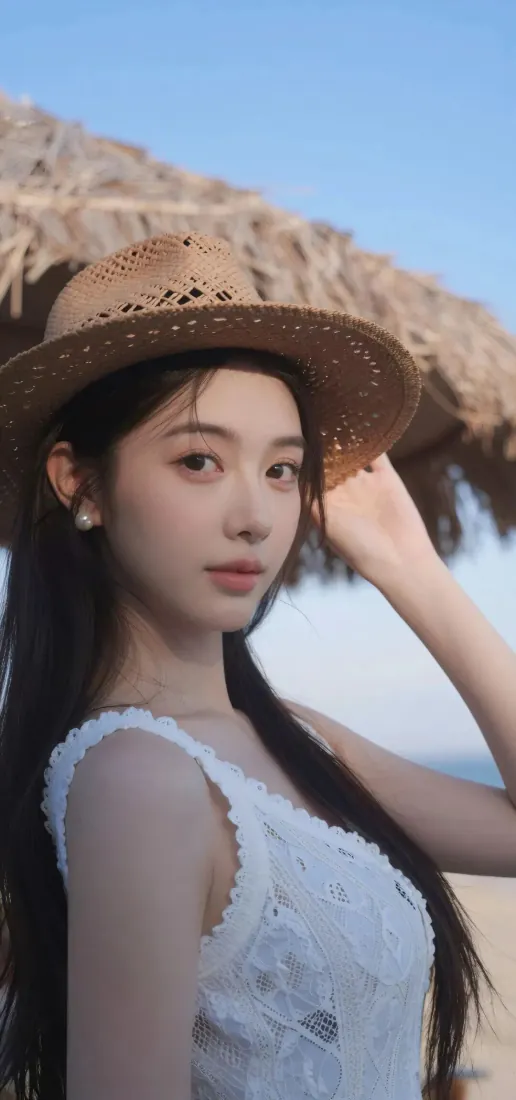 清纯海边少女手机壁纸|草帽白裙背景图片 - 蓝天度假人像「哲风壁纸」 清纯海边少女手机壁纸|草帽白裙背景图片 - 蓝天度假人像「哲风壁纸」