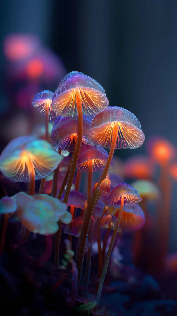发光蘑菇手机壁纸|梦幻荧光背景图片 - 奇幻森林「哲风壁纸」 发光蘑菇手机壁纸|梦幻荧光背景图片 - 奇幻森林「哲风壁纸」