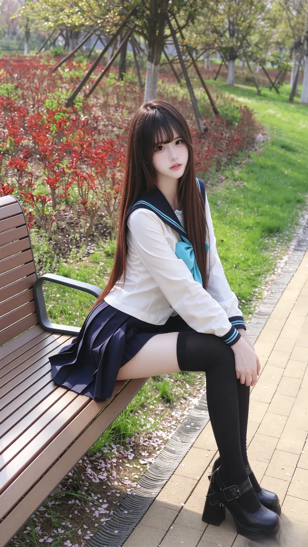 JK制服少女手机手机壁纸|户外长椅背景图片 - 黑丝水手服长发美女「哲风壁纸」 JK制服少女手机手机壁纸|户外长椅背景图片 - 黑丝水手服长发美女「哲风壁纸」