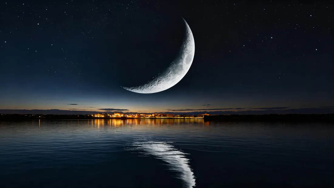 3k弯月星空壁纸|湖畔夜景背景图片 - 水面倒影「哲风壁纸」 3k弯月星空壁纸|湖畔夜景背景图片 - 水面倒影「哲风壁纸」
