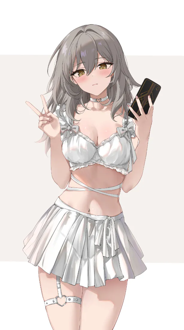 开拓者星手机壁纸｜白色泳装背景图片 - 二次元少女「哲风壁纸」