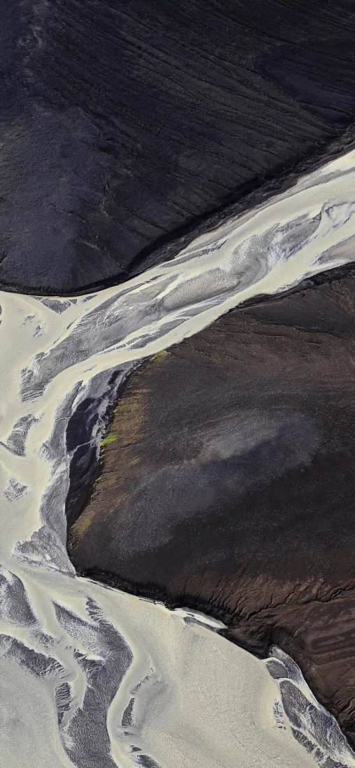 河流入海口手机壁纸｜航拍大地纹理背景图片 - 自然地貌「哲风壁纸」