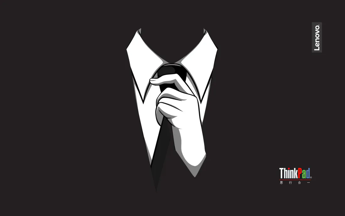 4kThinkPad壁纸｜西装手托下巴背景图片 - 联想商务极简设计「哲风壁纸」