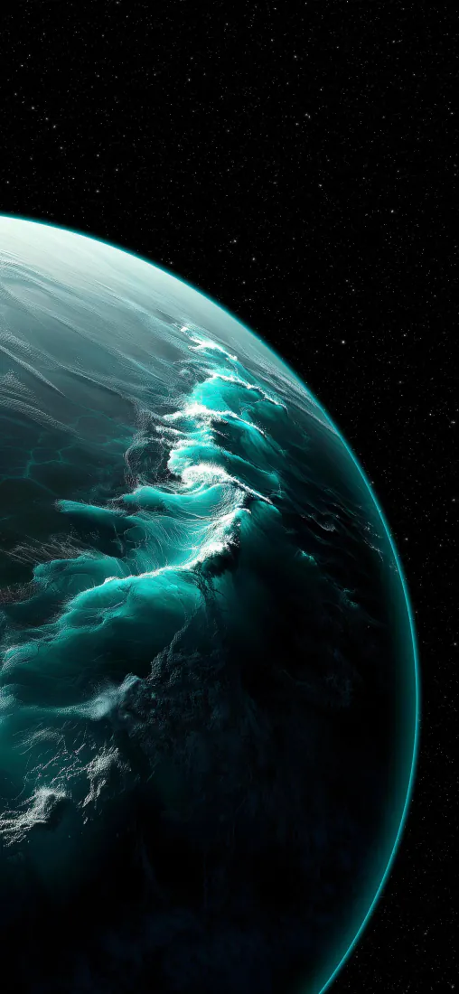 青蓝色星球手机壁纸｜星空背景图片 - 宇宙地球极光氛围「哲风壁纸」