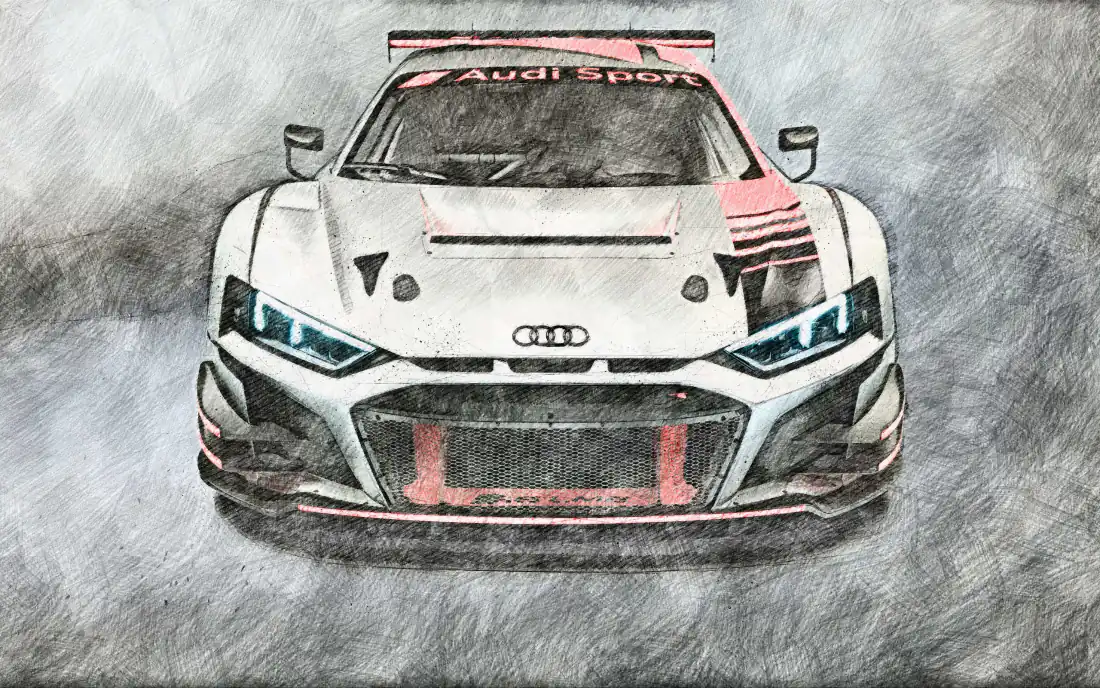 3k奥迪R8赛车|素描手绘背景图片 - 白粉涂装超跑正面「哲风壁纸」 3k奥迪R8赛车|素描手绘背景图片 - 白粉涂装超跑正面「哲风壁纸」