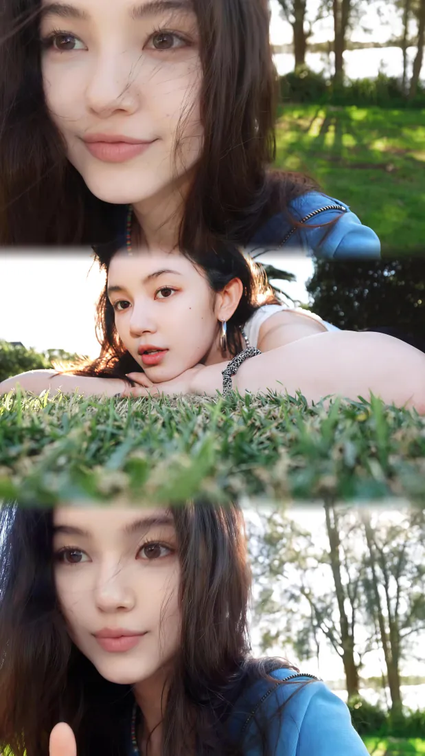 手机壁纸|牟智慧Danielle户外草地写真拼接背景图片「哲风壁纸」 手机壁纸|牟智慧Danielle户外草地写真拼接背景图片「哲风壁纸」