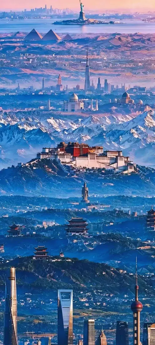 手机壁纸|世界地标拼接城市天际线背景图片 - 塔「哲风壁纸」 手机壁纸|世界地标拼接城市天际线背景图片 - 塔「哲风壁纸」