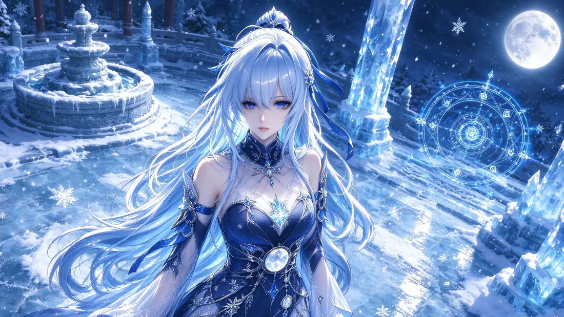 2k壁纸|星穹铁道镜流冰蓝月夜雪景背景图片「哲风壁纸」 2k壁纸|星穹铁道镜流冰蓝月夜雪景背景图片「哲风壁纸」