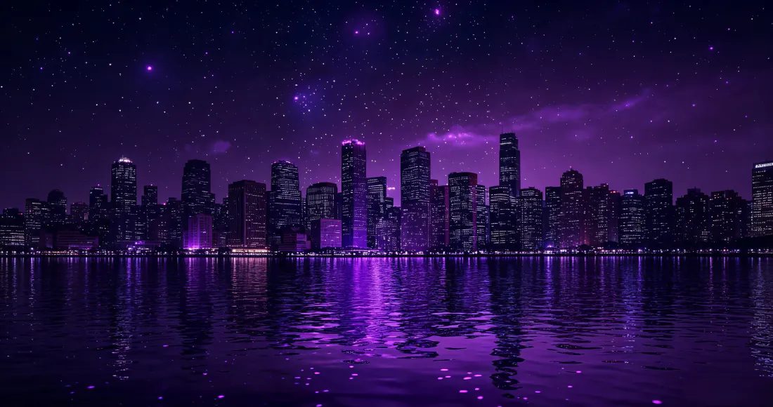 3k壁纸|紫色城市天际线夜景背景图片 - 星空水面倒影「哲风壁纸」 3k壁纸|紫色城市天际线夜景背景图片 - 星空水面倒影「哲风壁纸」