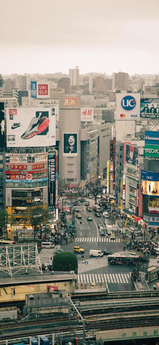 涩谷十字路口手机壁纸｜东京繁华街景背景图片 - 复古都市「哲风壁纸」