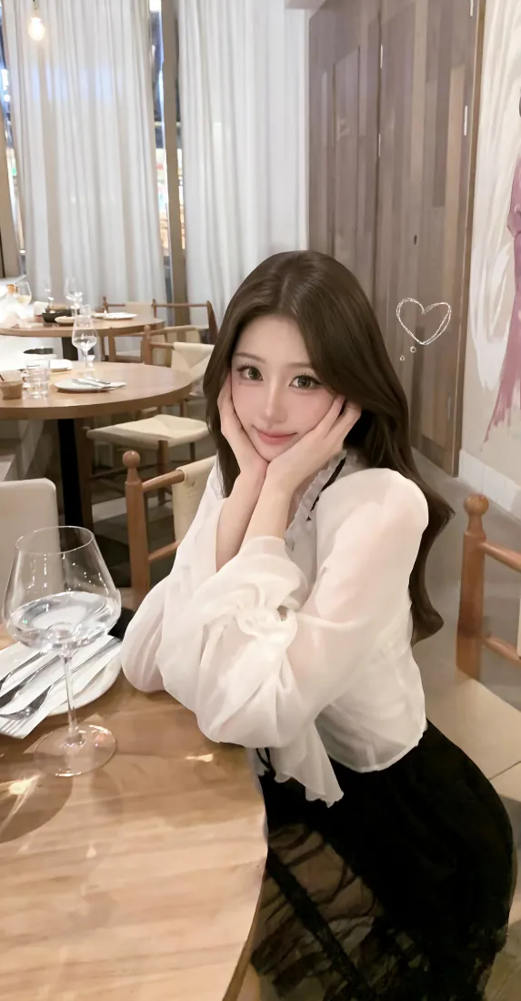 手机壁纸|托腮长发餐厅美女 白衬衫黑裙氛围感背景图片「哲风壁纸」 手机壁纸|托腮长发餐厅美女 白衬衫黑裙氛围感背景图片「哲风壁纸」