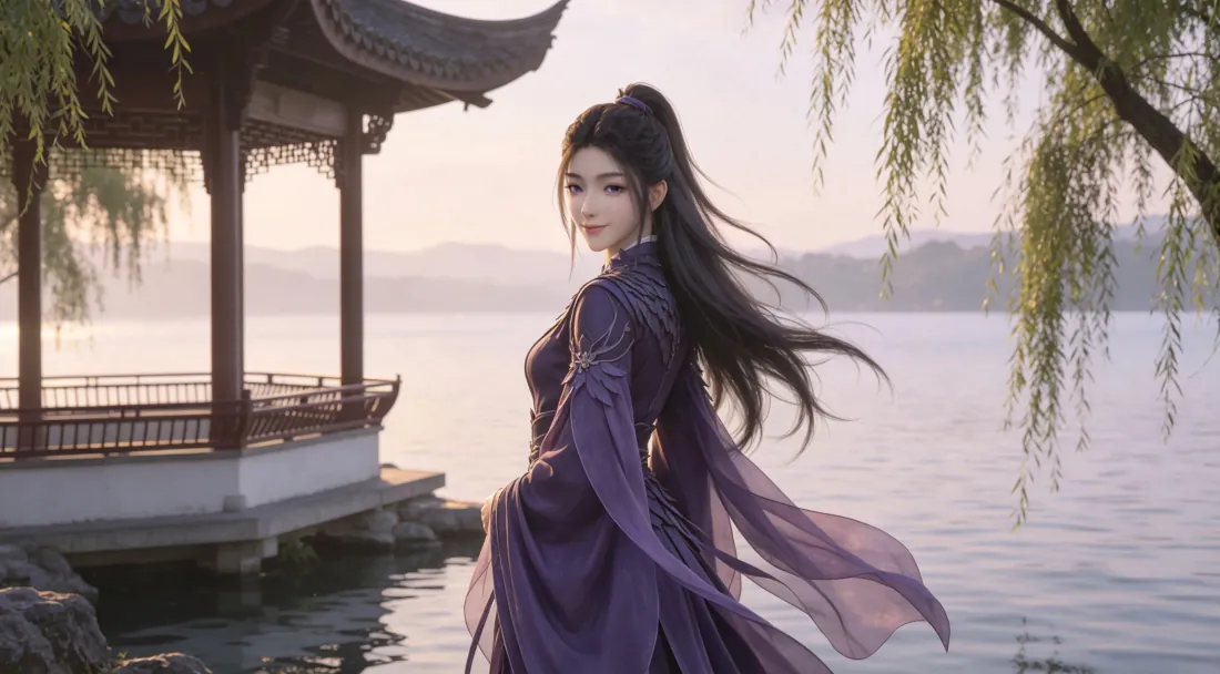 3k壁纸|紫灵仙子湖畔亭边古风回眸 - 凡人修仙传紫衣美人「哲风壁纸」 3k壁纸|紫灵仙子湖畔亭边古风回眸 - 凡人修仙传紫衣美人「哲风壁纸」