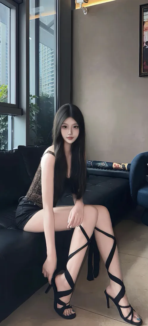 🔥手机壁纸|黑长直吊带裙美女室内写真 - 居家沙发背景「哲风壁纸」 🔥手机壁纸|黑长直吊带裙美女室内写真 - 居家沙发背景「哲风壁纸」
