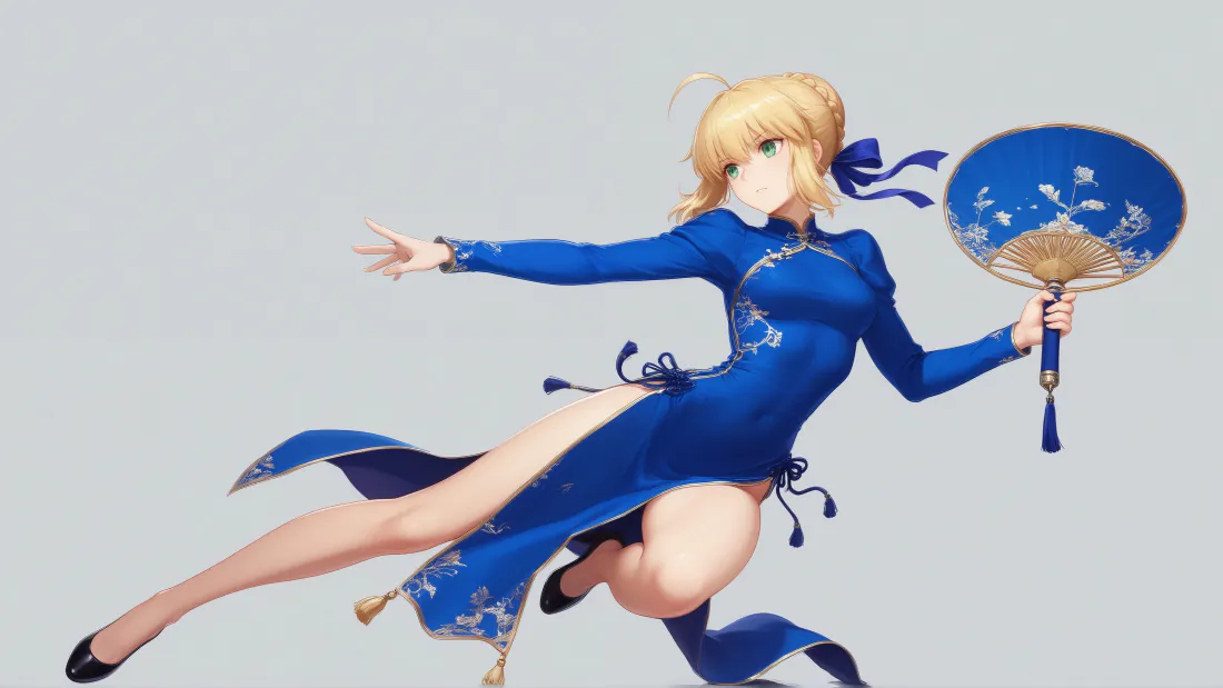 4kSaber|Fate阿尔托莉雅蓝色旗袍持团扇动态立绘背景图片「哲风壁纸」 4kSaber|Fate阿尔托莉雅蓝色旗袍持团扇动态立绘背景图片「哲风壁纸」