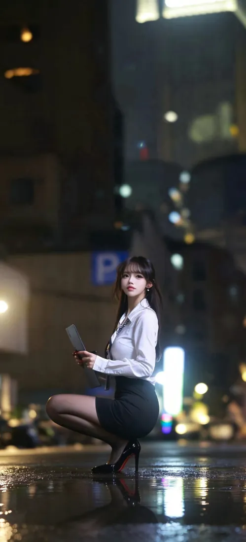 🔥|都市白领美女 雨夜街拍夜景写真背景图片「哲风壁纸」 🔥|都市白领美女 雨夜街拍夜景写真背景图片「哲风壁纸」