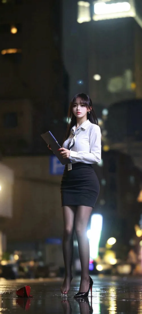 手机壁纸|OL女白领夜景街拍背景图片 - 白衬衫黑短裙黑丝「哲风壁纸」 手机壁纸|OL女白领夜景街拍背景图片 - 白衬衫黑短裙黑丝「哲风壁纸」