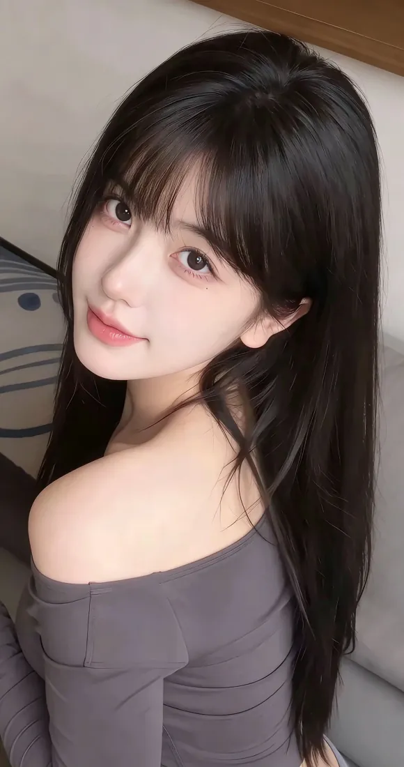 黑长直甜妹|露肩灰抹胸居家自拍背景图片 - 甜美少女「哲风壁纸」 黑长直甜妹|露肩灰抹胸居家自拍背景图片 - 甜美少女「哲风壁纸」
