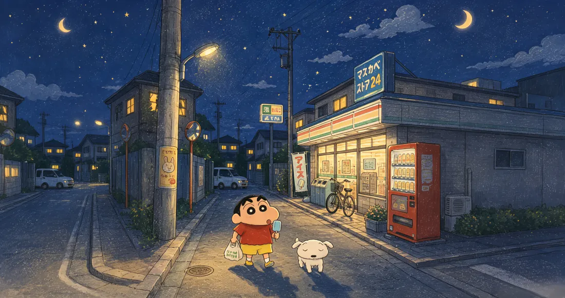 3k壁纸|蜡笔小新与小白 夜晚日式街道便利店背景图片 - 治愈夜景「哲风壁纸」 3k壁纸|蜡笔小新与小白 夜晚日式街道便利店背景图片 - 治愈夜景「哲风壁纸」
