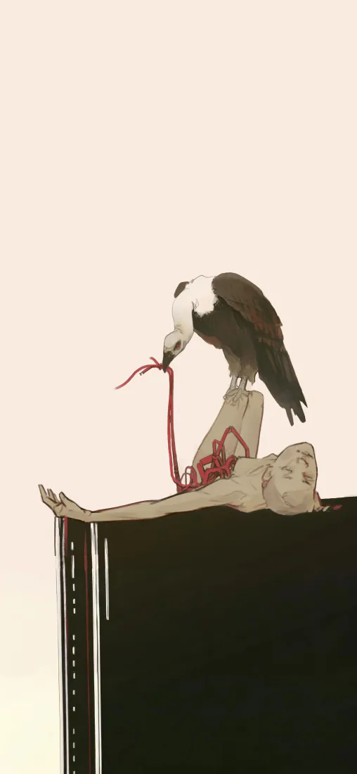 手机壁纸|白鹳叼红绳简约插画背景图片 - 复古治愈风「哲风壁纸」 手机壁纸|白鹳叼红绳简约插画背景图片 - 复古治愈风「哲风壁纸」