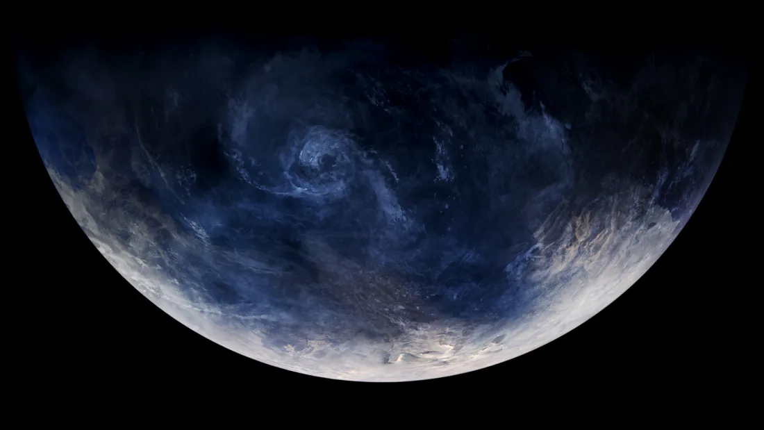 5k星球壁纸｜太空弧形蓝色星球背景图片 - 云层大气「哲风壁纸」