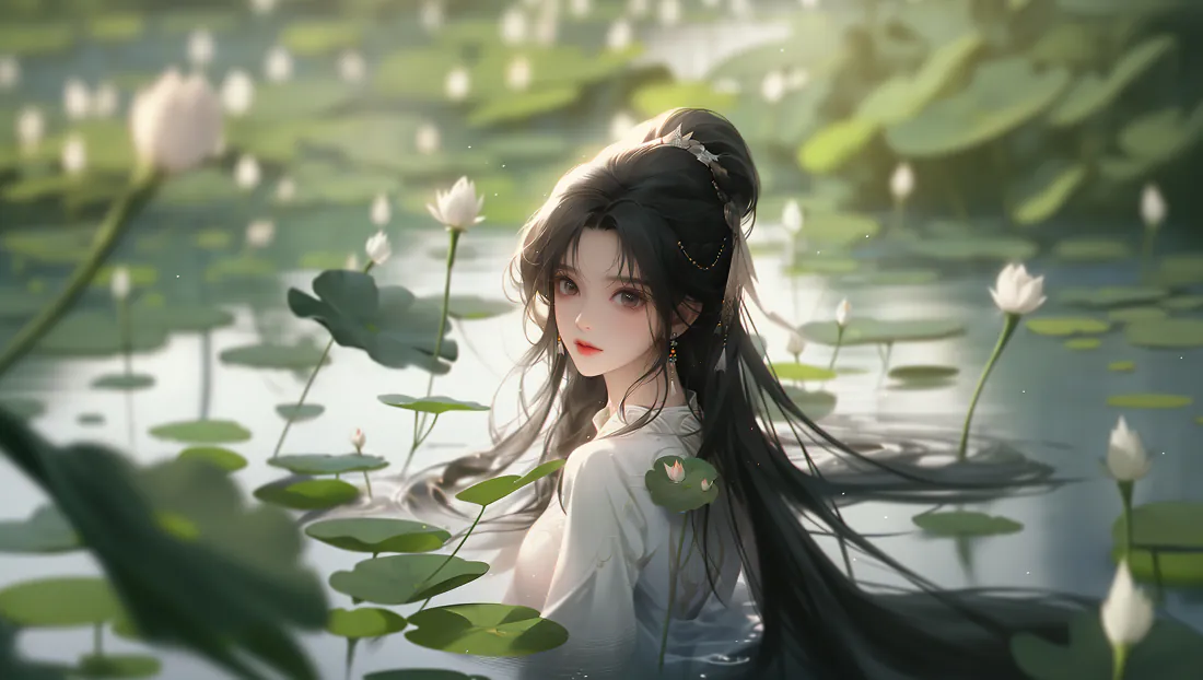 4k荷塘白衣古风少女壁纸|清新国风背景图片 - 治愈系二次元插画「哲风壁纸」 4k荷塘白衣古风少女壁纸|清新国风背景图片 - 治愈系二次元插画「哲风壁纸」