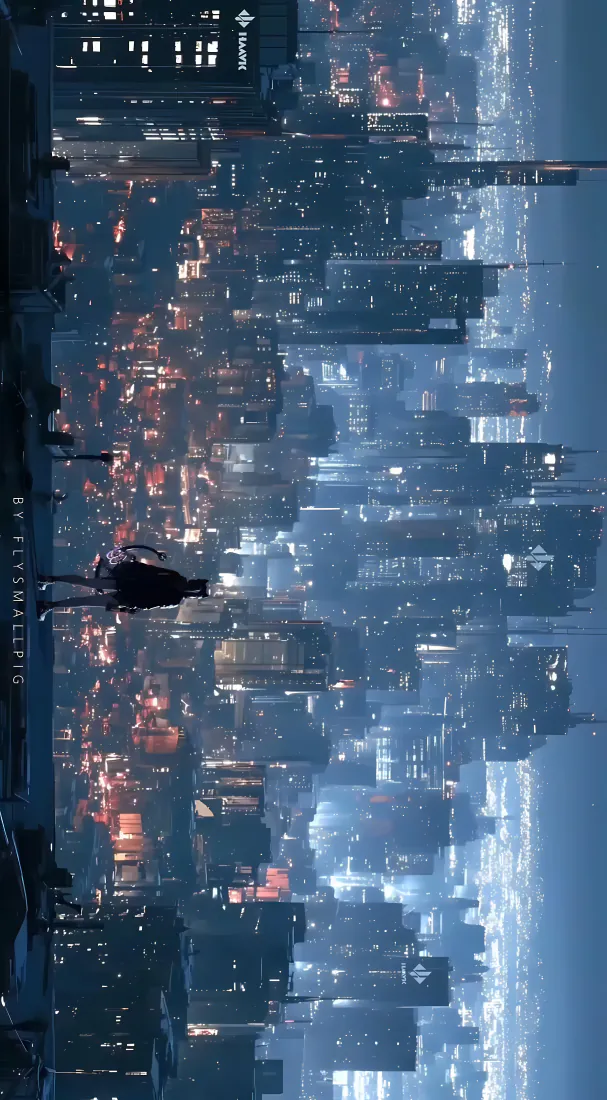 三角洲行动手机壁纸｜雨夜赛博都市背景图片 - 独行人物剪影「哲风壁纸」