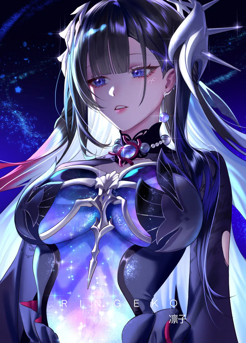 手机壁纸|紫蓝星空黑长直二次元冷艳少女背景图片 - 星空紧身衣「哲风壁纸」 手机壁纸|紫蓝星空黑长直二次元冷艳少女背景图片 - 星空紧身衣「哲风壁纸」