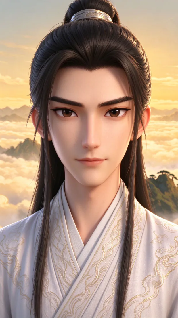 白骨精白衣古风俊朗男子手机壁纸|暖黄云海远山背景图片 - 3D国漫「哲风壁纸」 白骨精白衣古风俊朗男子手机壁纸|暖黄云海远山背景图片 - 3D国漫「哲风壁纸」