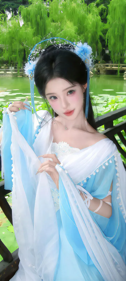 古风蓝衣美女手机壁纸|湖畔亭台古装女子背景图片 - 清新仙气「哲风壁纸」 古风蓝衣美女手机壁纸|湖畔亭台古装女子背景图片 - 清新仙气「哲风壁纸」