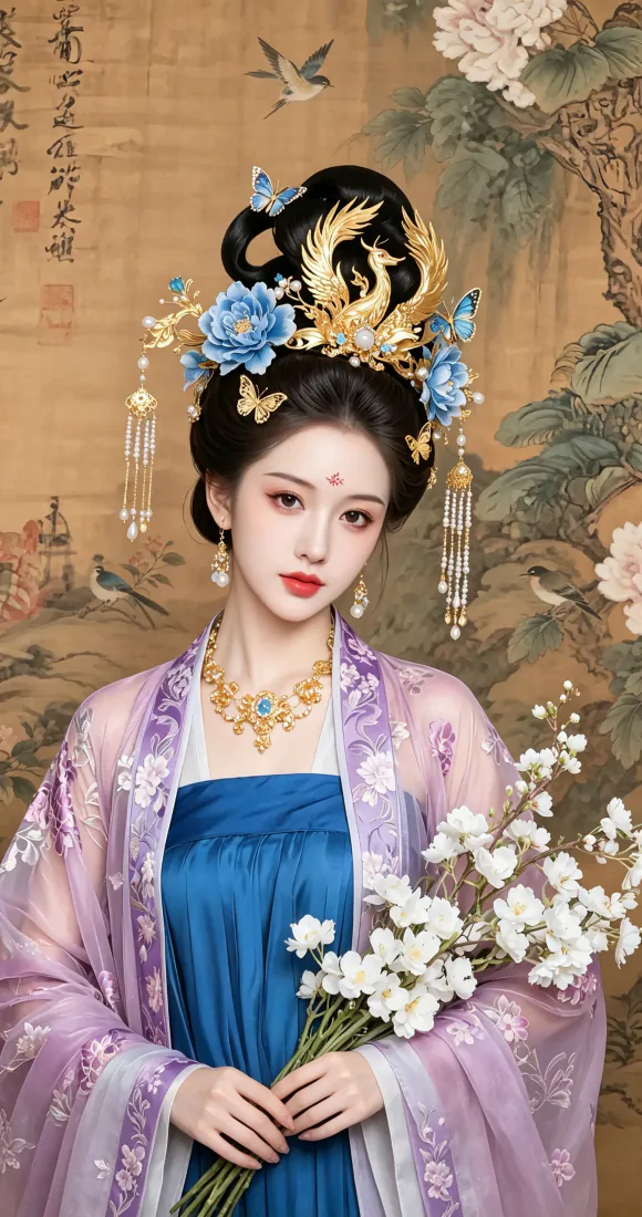 古风汉服女子手机壁纸|手持白花古装仕女背景图片 - 典雅国风「哲风壁纸」 古风汉服女子手机壁纸|手持白花古装仕女背景图片 - 典雅国风「哲风壁纸」