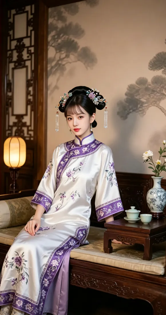 古风女子手机壁纸｜清代旗装闺房背景图片 - 雅致温婉「哲风壁纸」