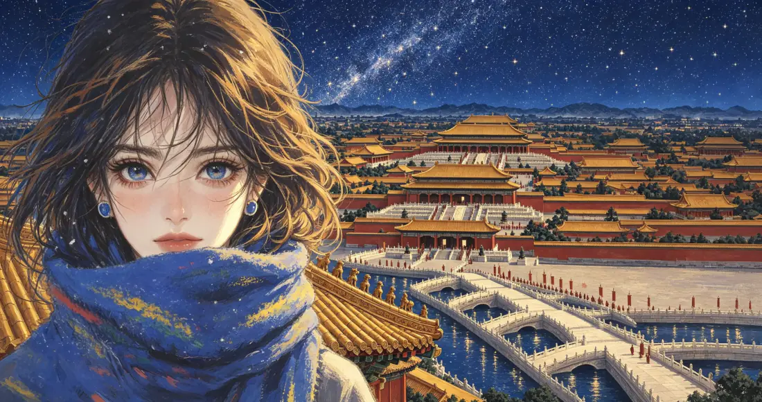 3k故宫星空壁纸|蓝围巾少女俯瞰皇城背景图片 - 梦幻夜景「哲风壁纸」 3k故宫星空壁纸|蓝围巾少女俯瞰皇城背景图片 - 梦幻夜景「哲风壁纸」