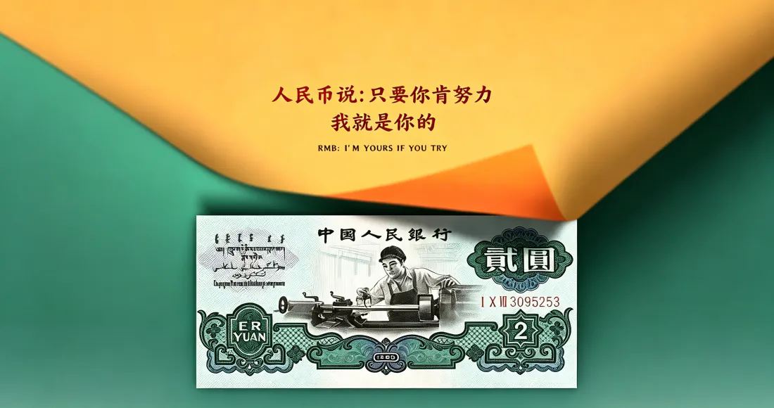 3k励志文字壁纸｜旧版人民币背景图片 - 趣味创意「哲风壁纸」