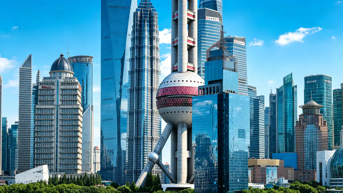 3k上海陆家嘴壁纸｜东方明珠摩天建筑群背景图片 - 都市风光「哲风壁纸」