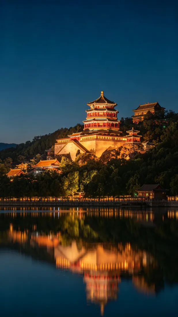 颐和园手机壁纸|佛香阁夜景湖景背景图片 - 静谧夜色「哲风壁纸」 颐和园手机壁纸|佛香阁夜景湖景背景图片 - 静谧夜色「哲风壁纸」