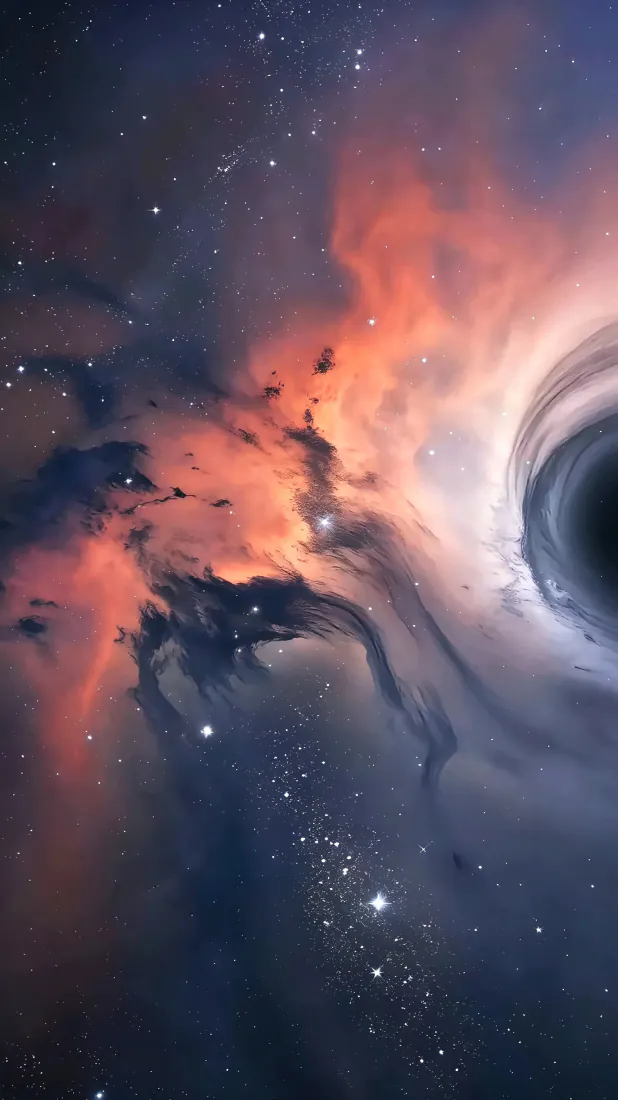 黑洞星云手机壁纸｜橙红星际漩涡背景图片 - 浩瀚宇宙「哲风壁纸」