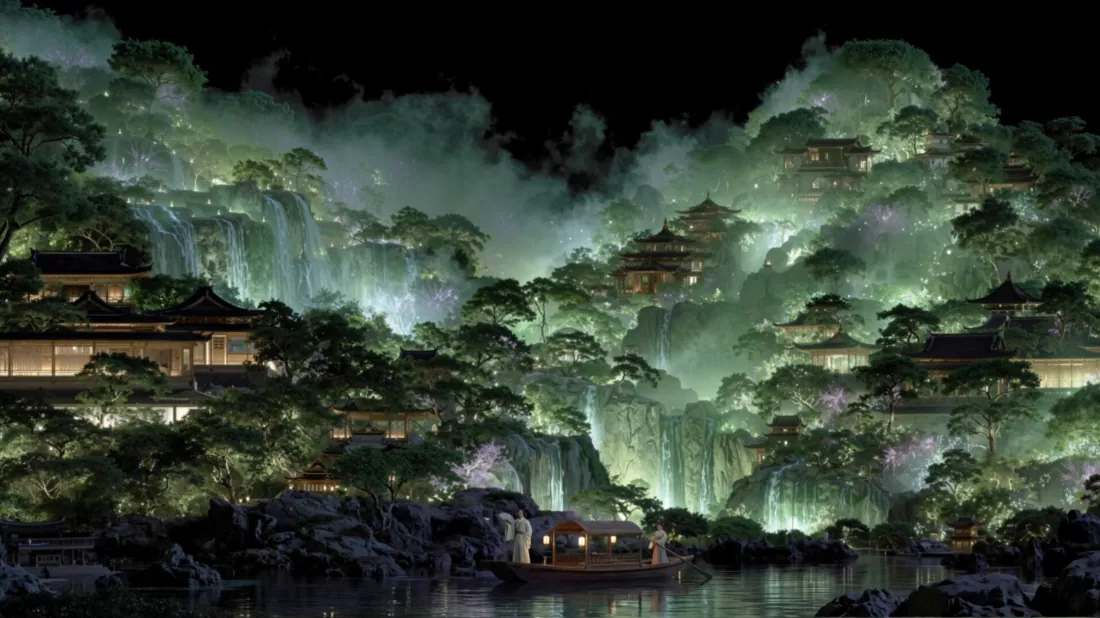 3k古风夜景壁纸|山林古建游船背景图片 - 清幽梦幻「哲风壁纸」 3k古风夜景壁纸|山林古建游船背景图片 - 清幽梦幻「哲风壁纸」