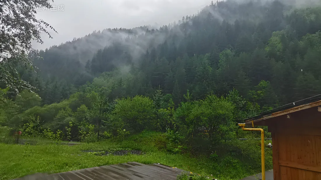3k林间木屋壁纸｜雾霭山林草地背景图片 - 清新自然「哲风壁纸」
