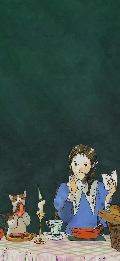 日系童话手机壁纸|少女与猫咪茶会背景图片 - 治愈温馨「哲风壁纸」 日系童话手机壁纸|少女与猫咪茶会背景图片 - 治愈温馨「哲风壁纸」