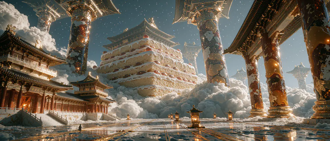 3k古风天宫壁纸｜云海仙宫古建筑背景图片 - 壮阔仙侠「哲风壁纸」