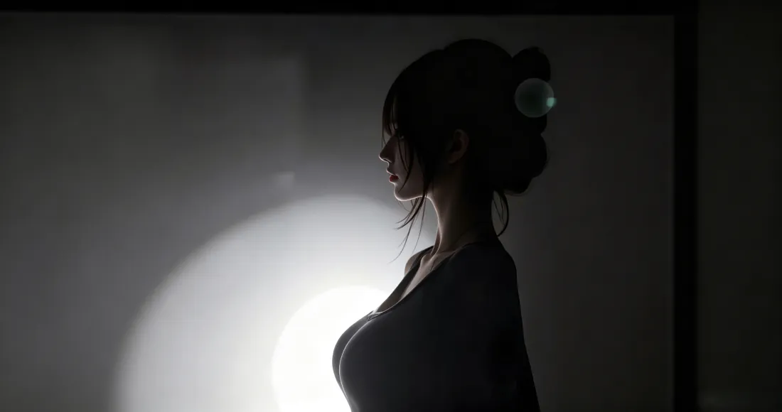 3k女性剪影壁纸｜暗调逆光侧影背景图片 - 暗黑神秘氛围「哲风壁纸」