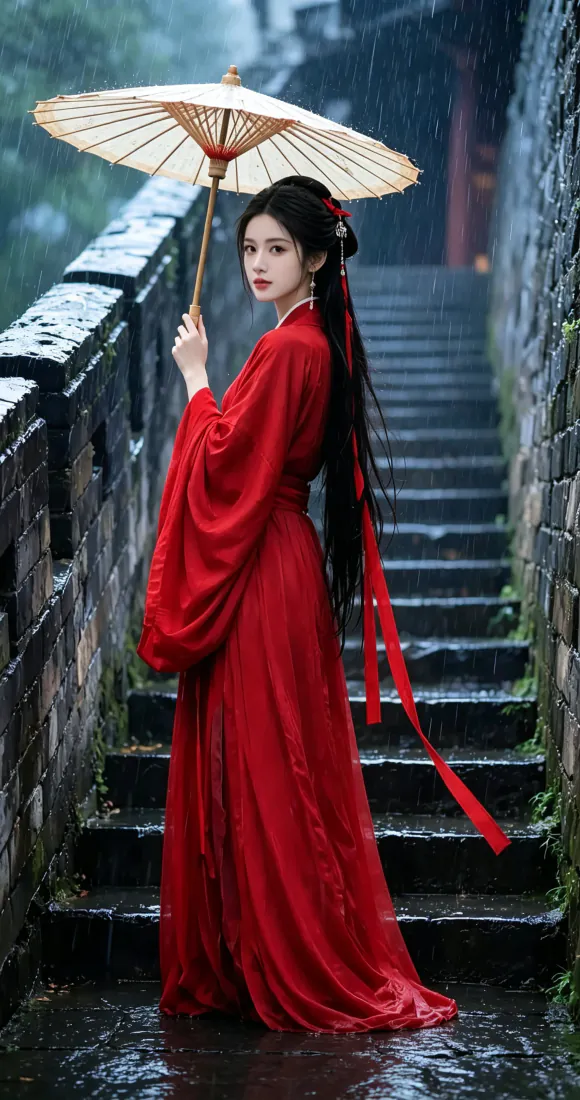 古风红衣女子手机壁纸|雨巷石阶油纸伞背景图片 - 烟雨国风「哲风壁纸」 古风红衣女子手机壁纸|雨巷石阶油纸伞背景图片 - 烟雨国风「哲风壁纸」