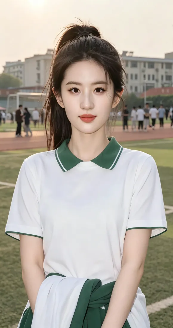 校园少女手机壁纸｜操场校服女生背景图片 - 清新青春「哲风壁纸」
