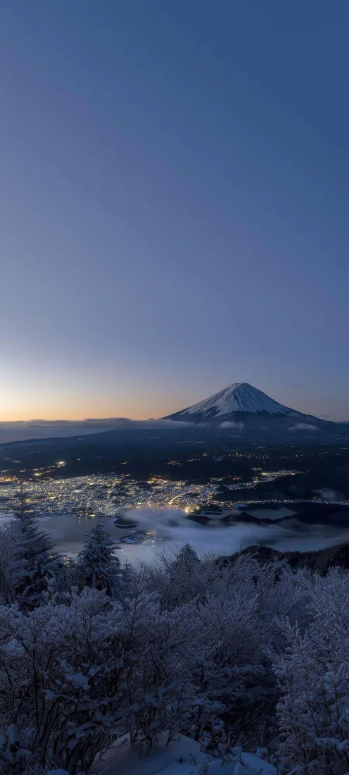 富士山手机壁纸|暮色雪山云海城镇背景图片 - 静谧风光「哲风壁纸」 富士山手机壁纸|暮色雪山云海城镇背景图片 - 静谧风光「哲风壁纸」