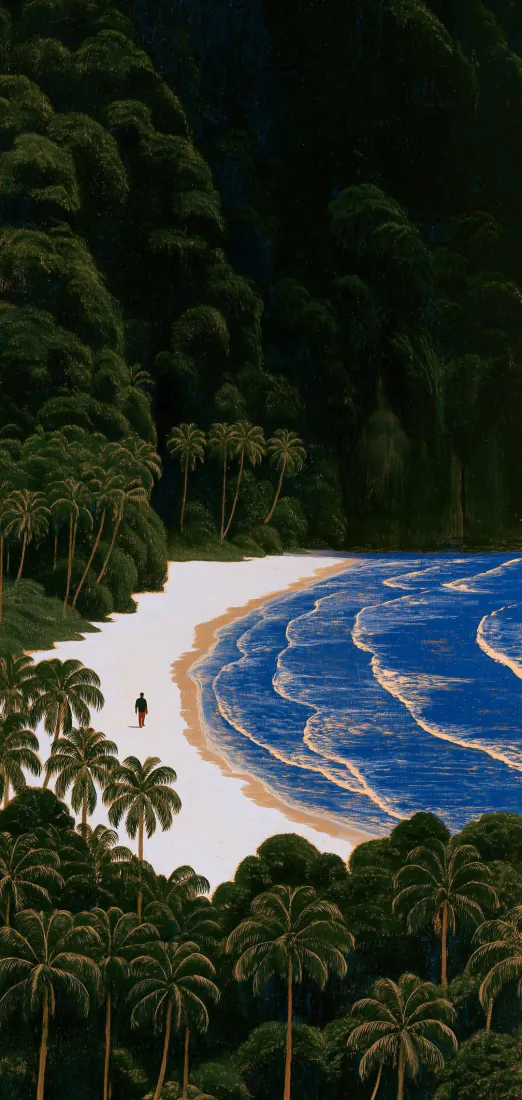 热带海湾手机壁纸|椰林白沙滩海岸背景图片 - 静谧治愈插画「哲风壁纸」 热带海湾手机壁纸|椰林白沙滩海岸背景图片 - 静谧治愈插画「哲风壁纸」