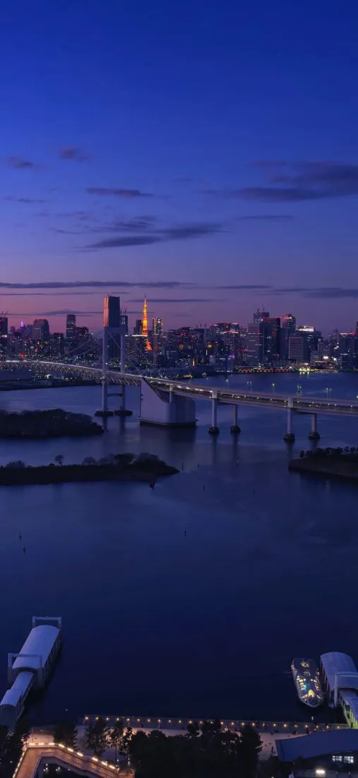 4k壁纸壁纸 - 货轮 - 摩天大楼 - 城市夜景「哲风壁纸」