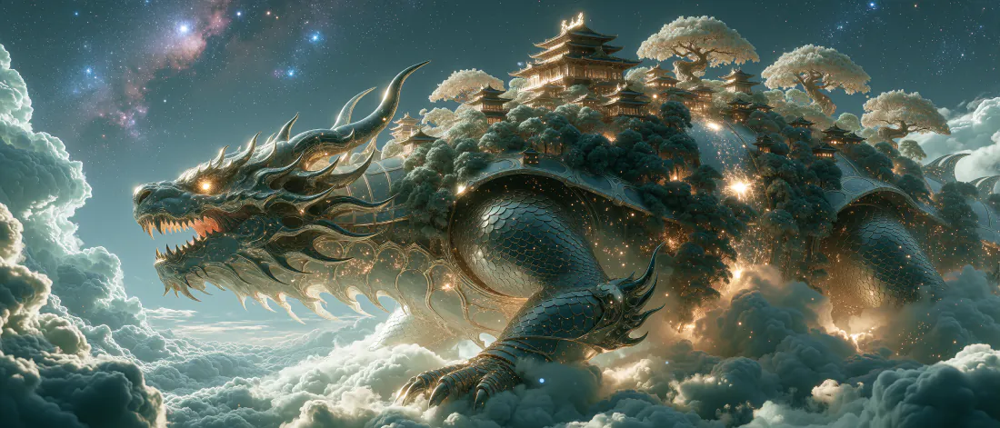 3k东方神龙壁纸｜云海巨物神龙背景图片 - 奇幻壮阔国风「哲风壁纸」
