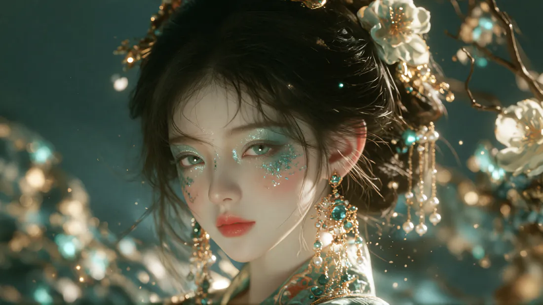 4k古风少女壁纸|青金妆容花树背景图片 - 梦幻唯美「哲风壁纸」 4k古风少女壁纸|青金妆容花树背景图片 - 梦幻唯美「哲风壁纸」