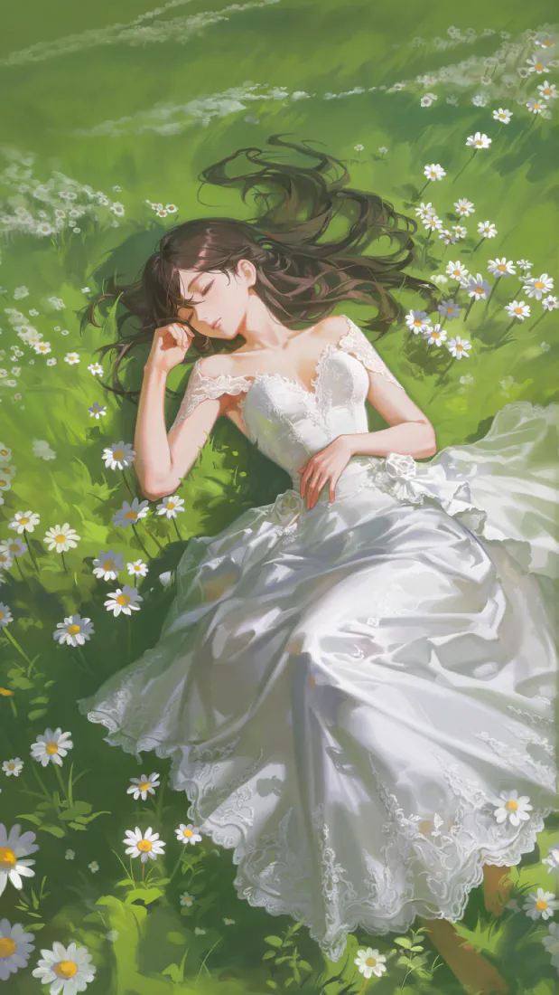 4k长发壁纸 - 户外 - 少女 - 草地「哲风壁纸」
